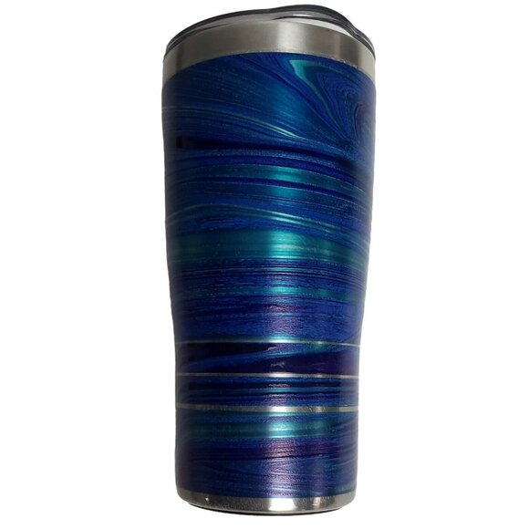 Tervis Tumbler Aqua Gate V3 Insulated Travel Sip Cup Blue Purple Teal Swirl 20oz - Picture 14 of 14
